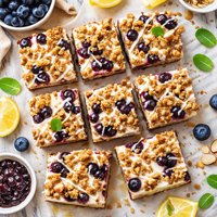 5 Layer Amaretto Blueberry Vanilla Bars