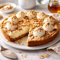 5 Minute Toasted Almond Cheesecake Pie