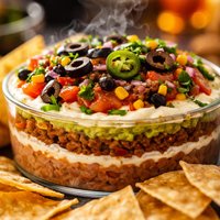 6 Layer Dip with Tortilla Chips
