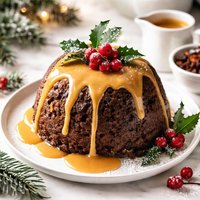7 Cup Steamed Christmas Pudding with Butterscotch Sauce