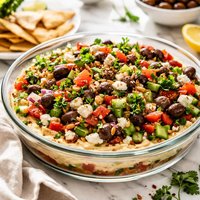 7 Layer Mediterranean Dip with Hummus