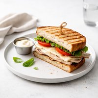 A Grilled Roasted Turkey Provolone Sandwich