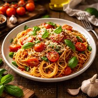 Absolutely Delicious and Simple Tomato Basil and Garlic Pasta