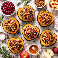 Acorn Squash with Cranberry Apple Stuffing