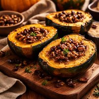 Acorn Squash with Raisin Sauce