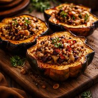 Acorn Squash with Spiced Brazil Nut Filling