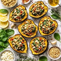 Acorn Squash with Spinach Stuffing