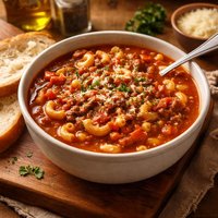 Affordable Basic Restaurant Style Tomato and Macaroni Soup