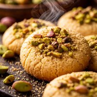 Afghani Nan Khatai Cardamom Spiced Cookies Topped with Pistacios