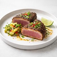 African Adobo Rubbed Tuna Steaks