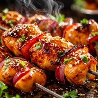 African Apricot Chicken Skewers
