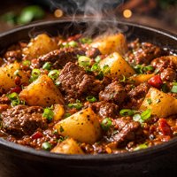 African Meat Potatoes Casserole