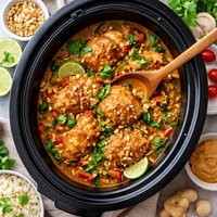 African Style Braised Chicken in Peanut Sauce Crock Pot