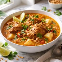 African Style Chicken Peanut Soup with Potatoes