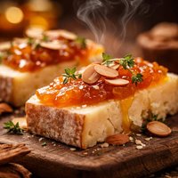 Aged Cheese with Apricot Paste and Toasted Almonds