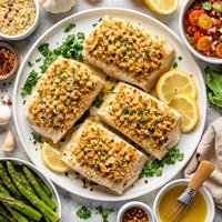 Alaskan Parmesan Baked Halibut