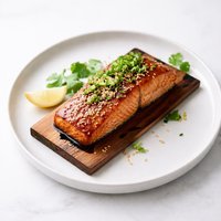 Alder Planked Salmon with Soy Ginger Marinade