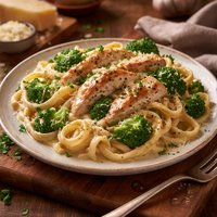 Alfredo Fettuccine with Chicken and Broccoli