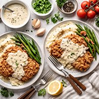 All American Chicken Fried Steak with Cream Gravy