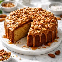 Almond Butter Cake with Buttercrunch Glaze