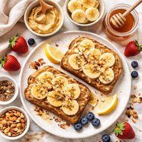Almond Butter Toast with Banana and Honey