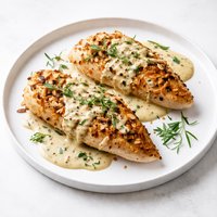 Almond Chicken Breasts with Creamy Tarragon Mustard Sauce