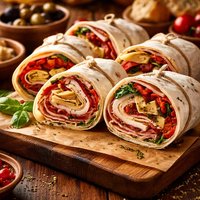 Antipasto Wraps with Roasted Red Peppers