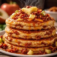 Apple Bacon and Cheddar Pancakes