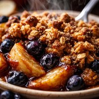 Apple Blueberry Crisp with Oatmeal Topping