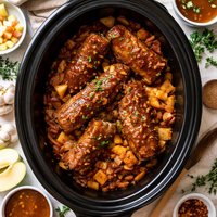 Apple Bourbon Country Style Pork Ribs Slow Cooker