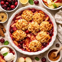 Apple Cherry Cobbler Pie