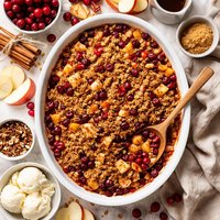 Apple Cranberry Maple Syrup Crisp