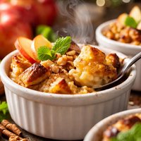 Apple Custard Bread Pudding Cups