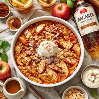 Apple Pudding with Bacardi Rum Cuban