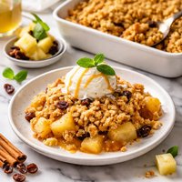 Apple Raisin and Pineapple Crumble