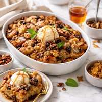 Apple Rum and Raisin Bread Pudding