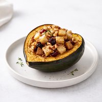 Apple Stuffed Acorn Squash Microwave Style