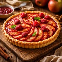 Apple Tart with Raspberry Glaze