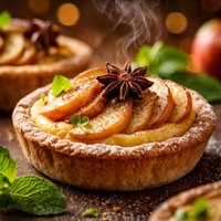 Apple Tartlets with Nutmeg Scented Orange Custard