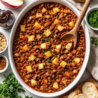 Apple Topped Baked Beans