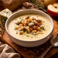 Apple Vichyssoise with Bleu Cheese