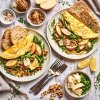 Apple Walnut and Brie Omelette for Two
