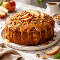 Apple Walnut Cake with Caramel Glaze