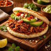 Arepa with Shredded Beef