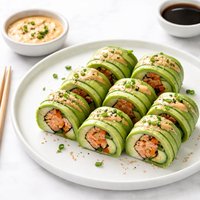 Avocado Sushi Roll with Spicy Mayo Sauce
