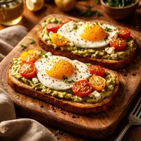 Avocado Toast with Egg and Tomatoes