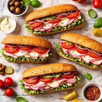 Awesome Swiss and Mozzarella Ham Hoagies