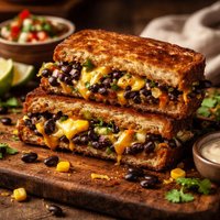 Babs Black Bean Grilled Cheese Sandwich
