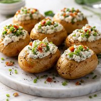 Baby Baked Potatoes with Bleu Cheese Topping