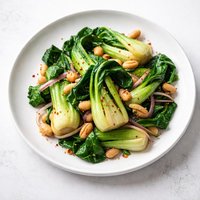 Baby Bok Choy Stir Fry with Beans Onions